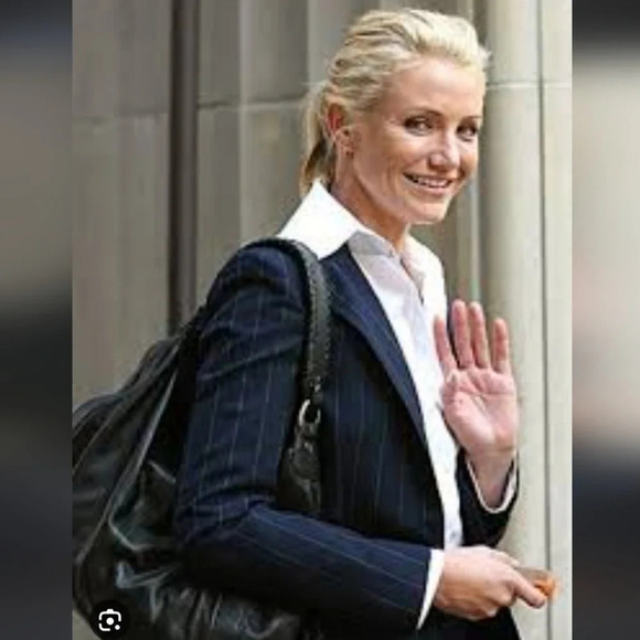 ASO Cameron Diaz👜Onna Ehrlich/ Rachel bag/ Hobo bag/ 100% Leather/ Navy blue - Picture 4 of 17